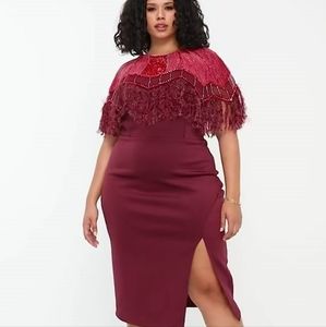 Asos Curve Embellished Scuba Halter dress